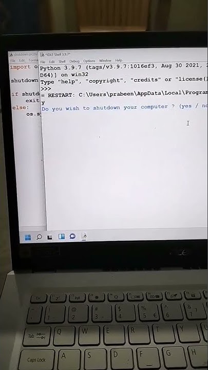 How to Shutdown Your Laptop By Using Python Program - YouTube