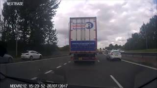 INSTANT KARMA - Driver uses hard shoulder to avoid queue and caught by police!
