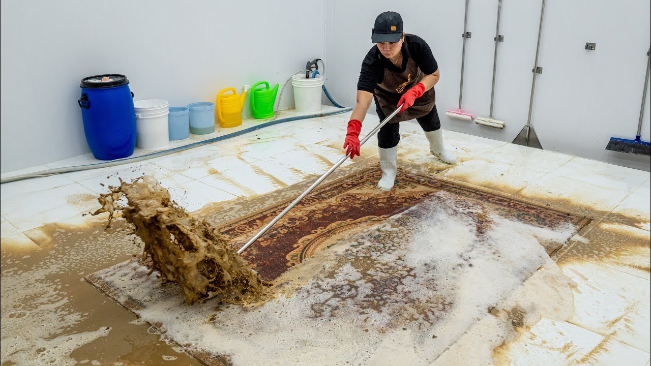Extremely Dirty Rug Cleaning | Watching Thick Mud Get Pushed Out ASMR