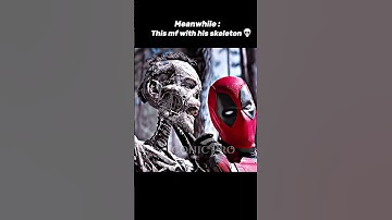 Deadpool talking to Wolverine skeleton in Deadpool 3