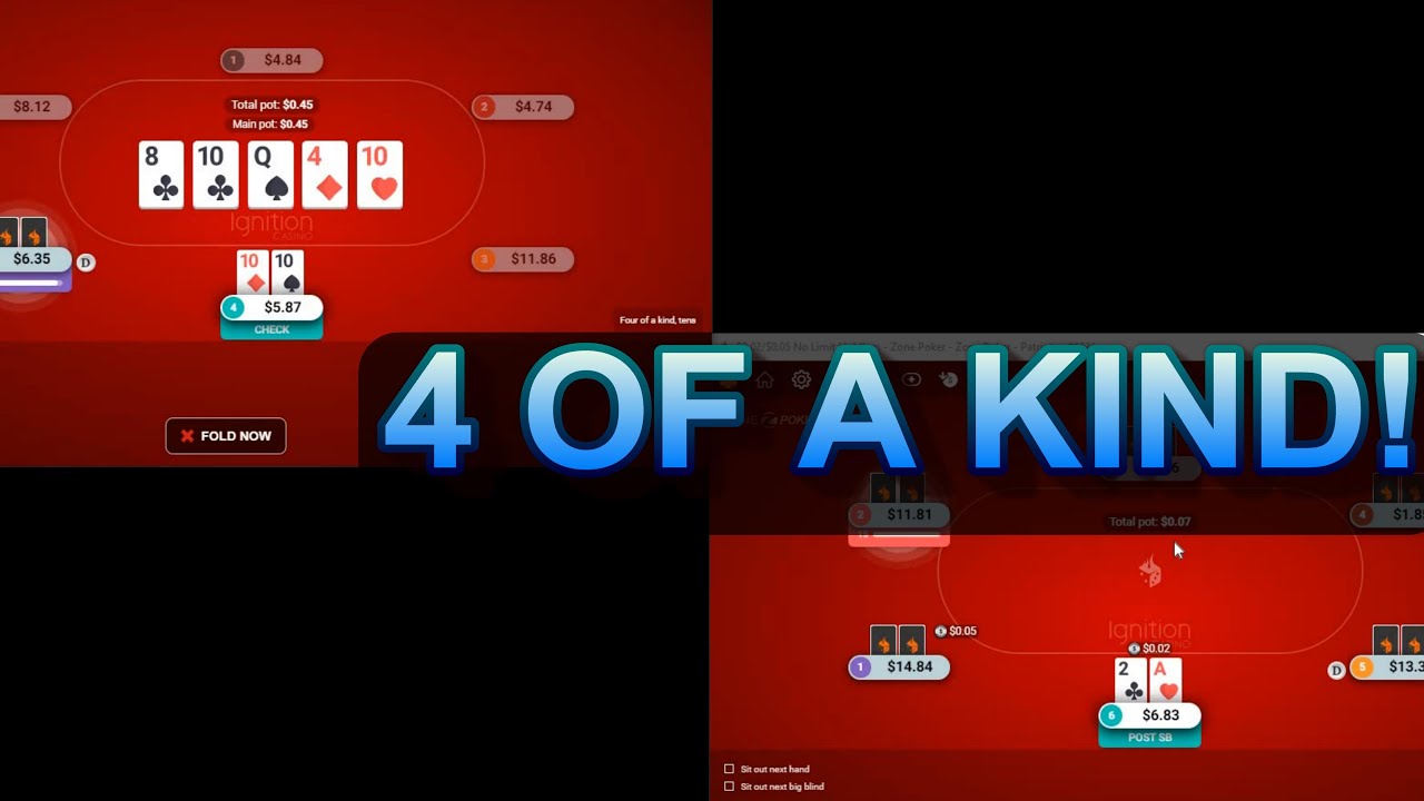 ZONE POKER BANKROLL BUILDING SESSION 12! 4 OF A KIND!! YouTube
