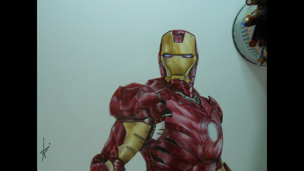 Drawing Iron Man - Speed Painting - YouTube