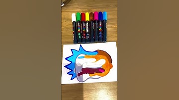 Drawing Rick and Morty with Posca Markers! Fusion effect! (#Shorts)