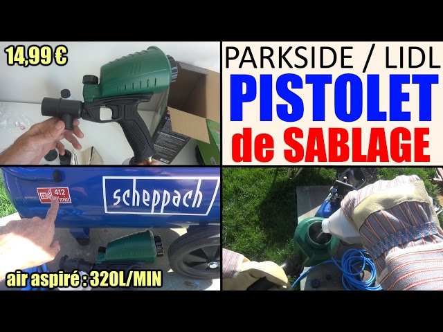 Pistolet de sablage à air comprimé sableuse pneumatique parkside sable