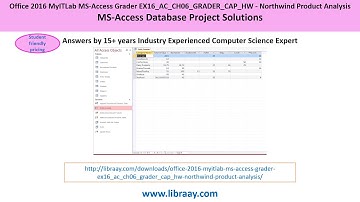 Office 2016 MyITLab MS-Access Grader EX16_AC_CH06_GRADER_CAP_HW - Northwind Product Analysis