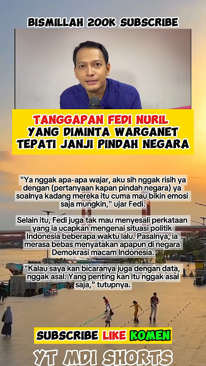 TANGGAPAN FEDI NURIL YANG DIMINTA WARGANET TEPATI JANJI PINDAH NEGARA #fedinuril