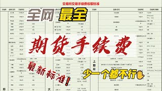 最新期货手续费图表公示