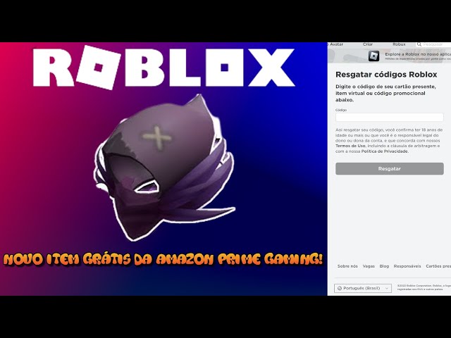 Novo Item da  Prime Gaming no Roblox!!!!!!! 