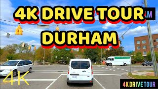 DURHAM NC 😎 COOL DRIVE THROUGH THE CITY IN 4K @4kDRIVETOUR