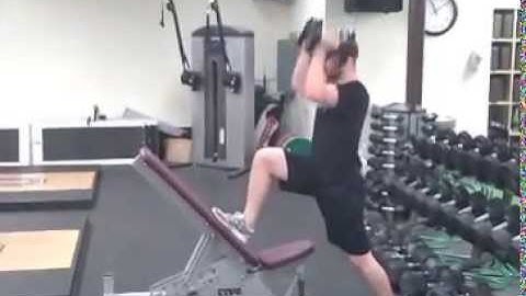 Off Bench Split Stance Curl to Press