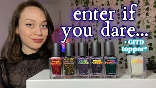 Prism Parade DON’T GO INSIDE 🏚️🚫 + Aqua Glow in the Dark Topper! Swatches, Comparisons + Review