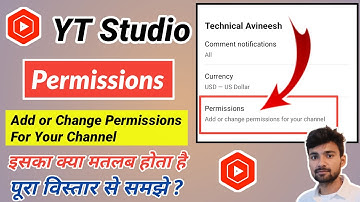 YT Studio Permissions Settings Meaning in Hindi || Add OR Change Permissions For Your Channel
