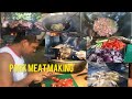 Making pork meat and having with fun pork meat cooking cooking cooking