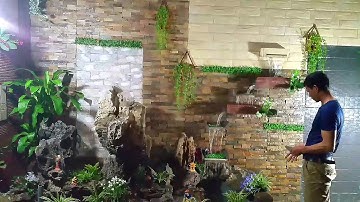Tiểu cảnh tường hợp phong thủy, non bộ thác nước đẹp cho không gian nhà ở | kiến trúc xanh bình an