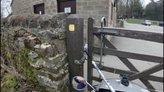 Gate Opening with Walking Pole from Off Road Mobility Scooter