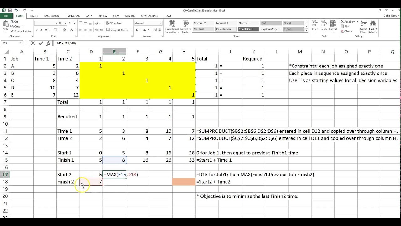 Johnson Rule Gantt Chart