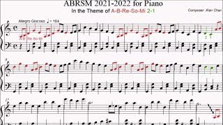 ABRSM 2021-2022 for Piano In the Theme of A-B-Re-So-Mi 2-1 by Alan Chan Sheet Music