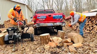 Firewood splitting contest  log splitter vs maul  which is faster?