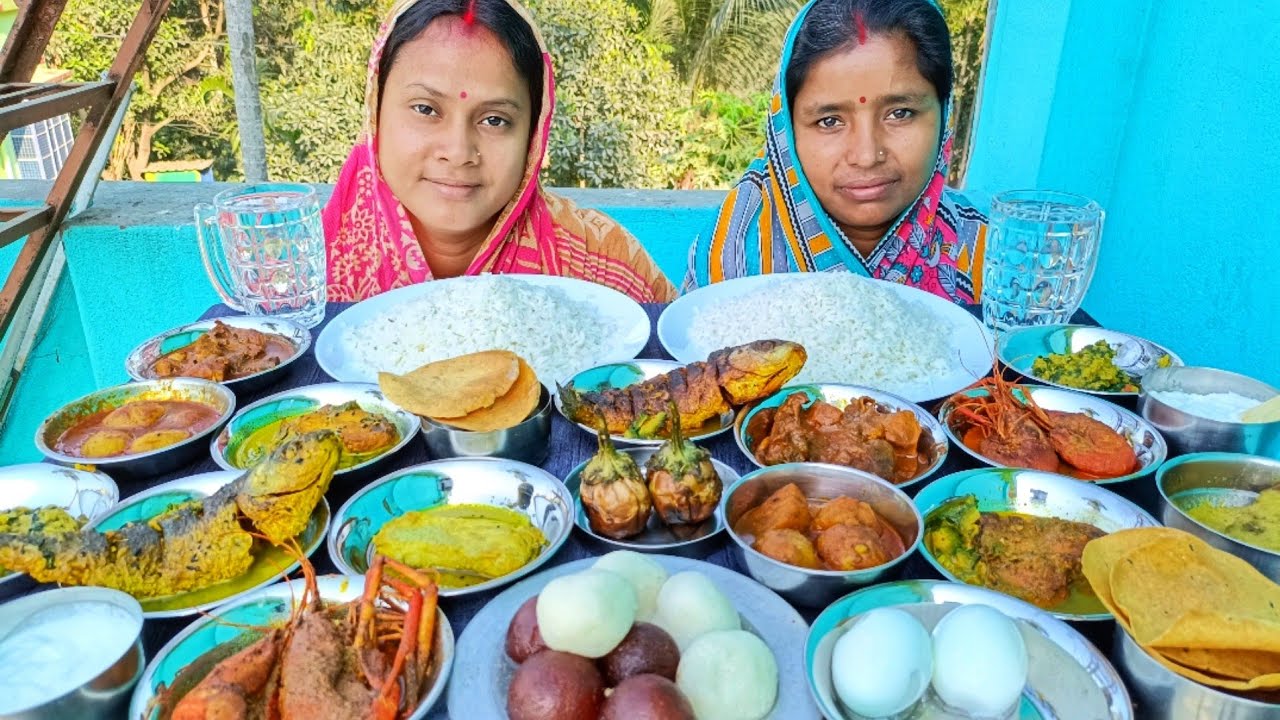 doi katla, pona fish, golda chingri, Rui fish, chicken, boiled egg, challenging video... punishment🤮
