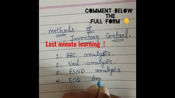 cost accounting | methods of inventory control #shorts #ugcnet2021 #set2021 #EidEMilad #eid