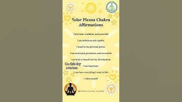 💛Solar Plexus Chakra Affirmations!💛✨