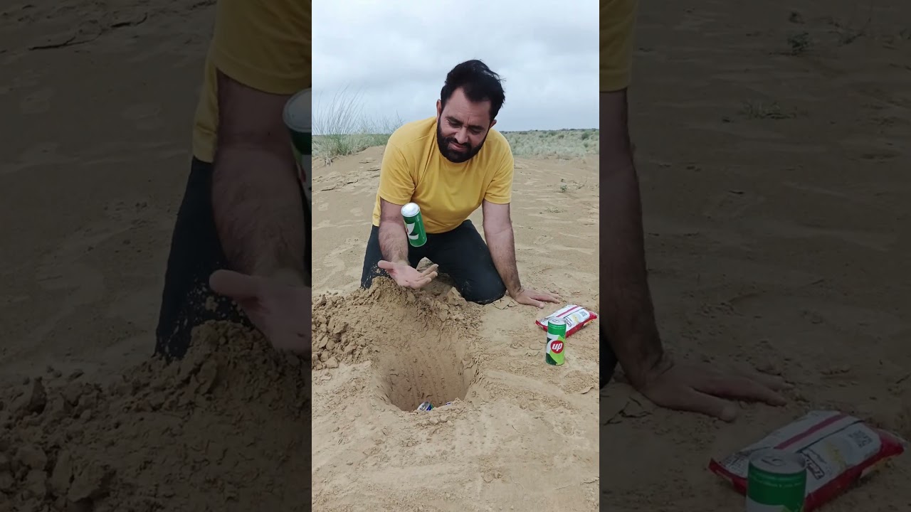 Hiding food and drinks in desert area 