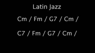 Latin Jazz backing track in Cm chords