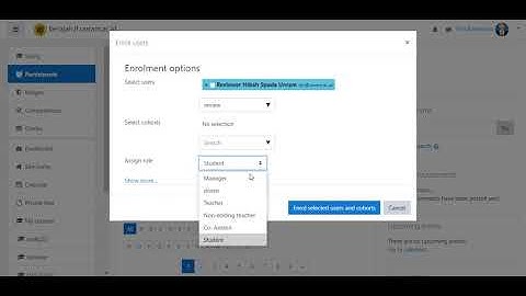 Menambah user secara manual dengan role tertentu pada e-learning (Moodle)