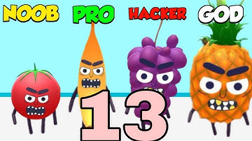 NOOB vs PRO vs HACKER inHit Tomato 3D - All Levels Gameplay, New Game (Android, iOS)