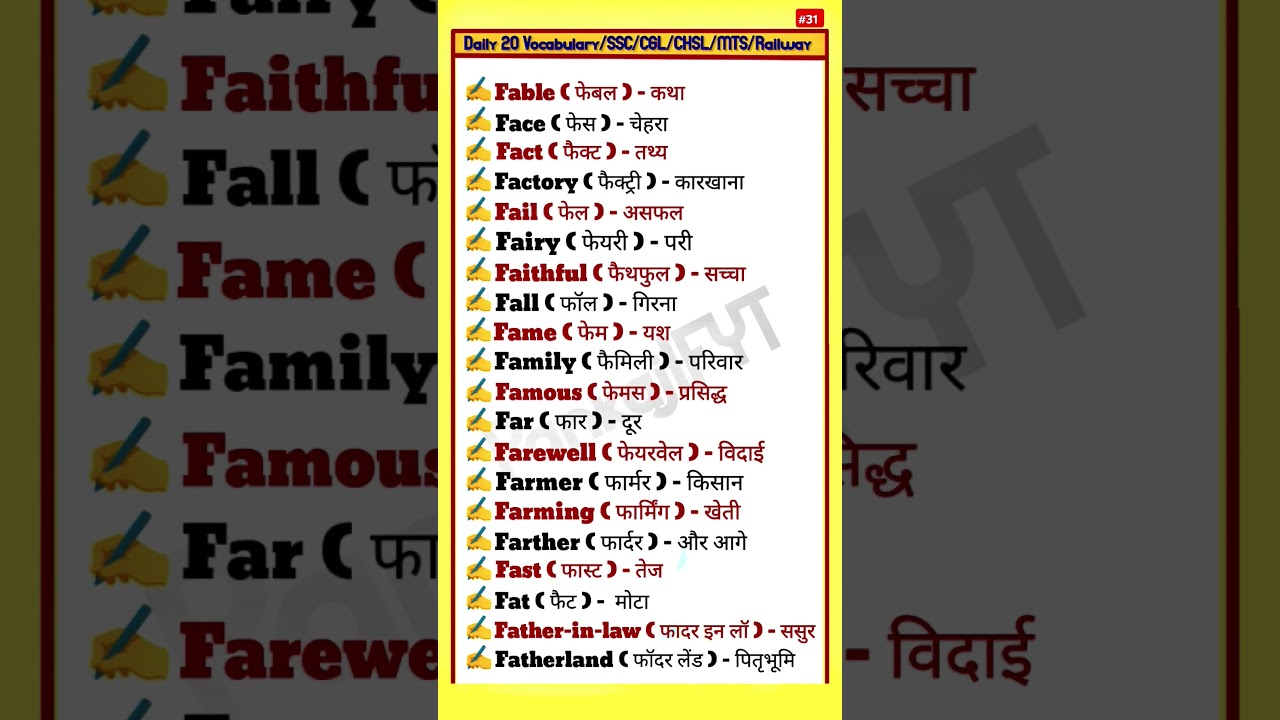 F Letter Word Meaning📚||English Vocabulary 📚||Spoken English📚||