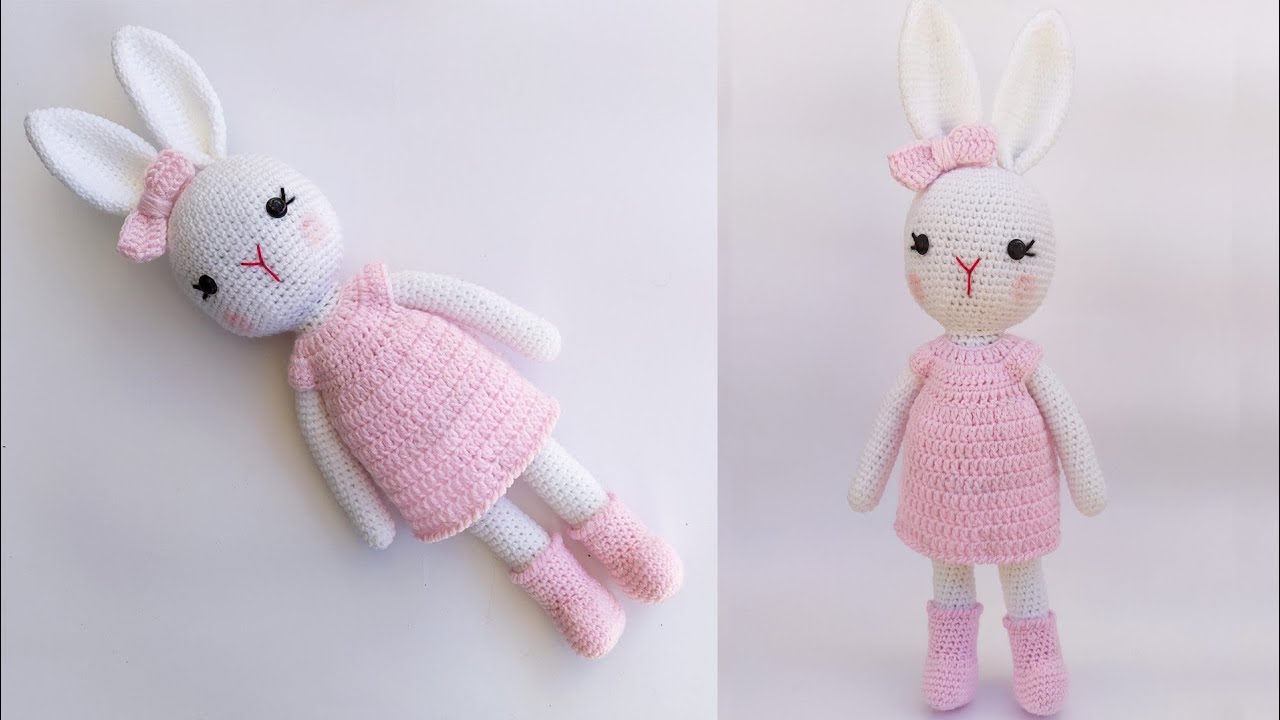 آموزش عروسک بافی‌ با قلاب | آموزش بافت خرگوش بامزه 😍