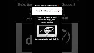 Comment Yes for Job Link 🖇️ DISH TV HIRING ALERT!! #explorepage #hiring #shorts #jobsearch #dishtv