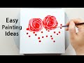 (628) Beautiful Red Roses | Easy Painting ideas | Acrylic Painting for beginners | Designer Gemma77