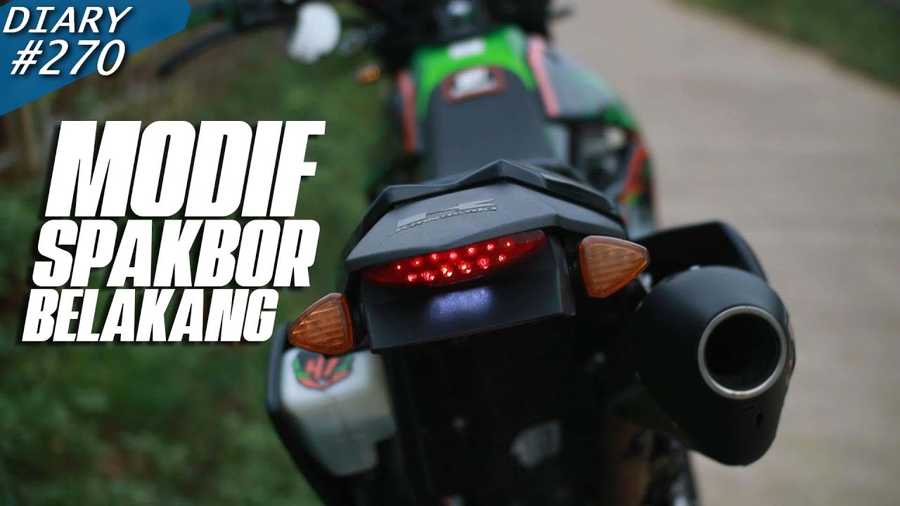 Modifikasi Spakbor Lampu Belakang KLX 250 DTRACKER 250 Cara Ajgum Motovlog YouTube