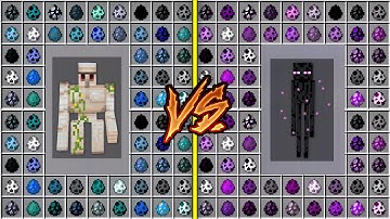 WHAT IF YOU SPAWN ALL ENDERMAN EGGS vs GOLEM EGGS BATTLE Minecraft Different Endermans Army Battle
