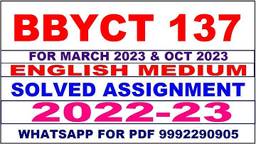 bbyct 137 solved assignment 2022-23 in english | bbyct 137 solved assignment 2023 | bbyct 137 2023