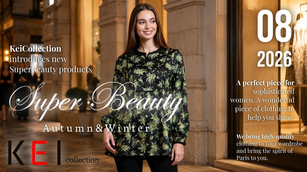 ✨ミモザ44✨Super Beauty２着チェリーチュニ＆ビジューカーデ✨ Super Beauty S2625004 Lily of the Valley Print Blouse | Elegant