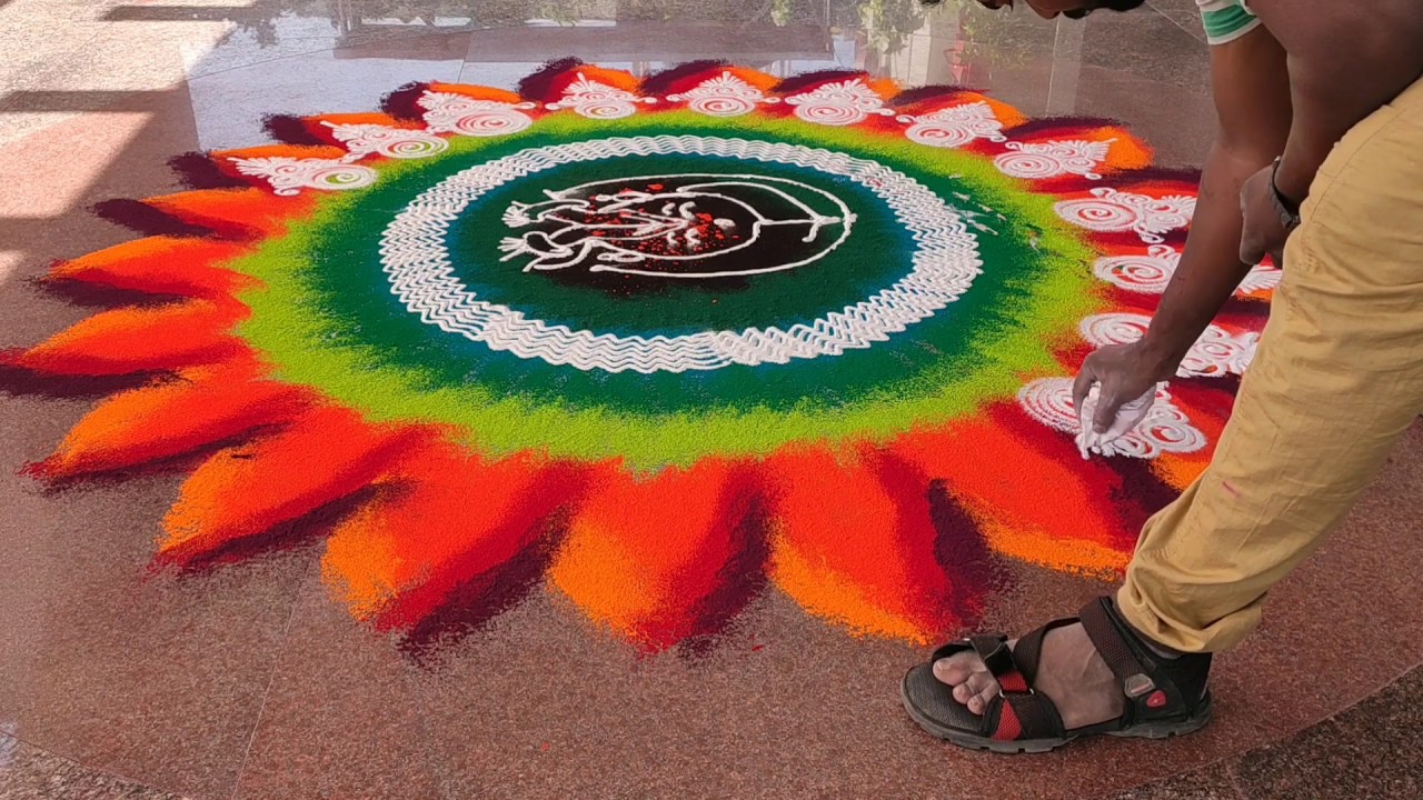 creative, beautiful & colourful Rangoli design