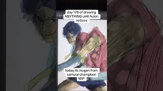 Drawing the Crazed Fighter - Mugen from Samurai Champloo WIP!