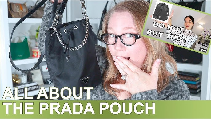 PRADA NYLON POUCH, TRANSFORM TO A CUTE BAG, DIY