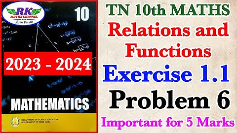 TN 10th Maths|Relations and Functions|Exercise 1.1| Problem 6 (i),(ii)|Very Important for 5 Marks