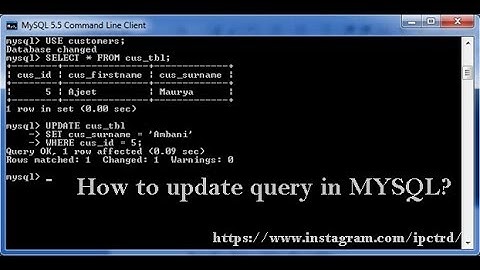 How to update query in MySQL?