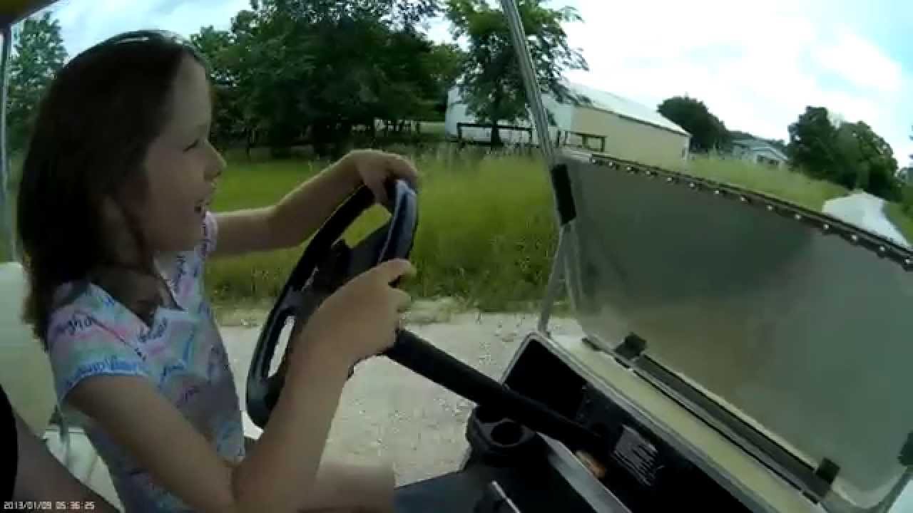 Olivia driving the cart YouTube