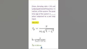 Control system | Peak time for unit step input | TRB Polytechnic EEE | Tamil @pbeee2417