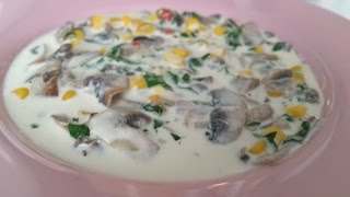 резиденты вкуса:грибной суп с кукурузой