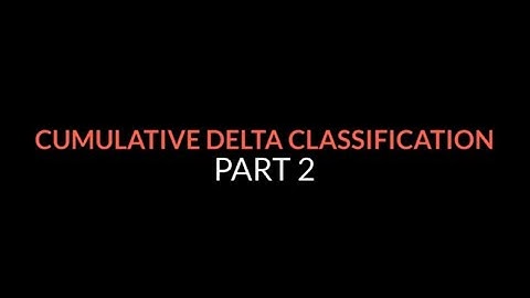 Creating a Cumulative Delta Classification Strategy - Part 2 (Re-Edited)