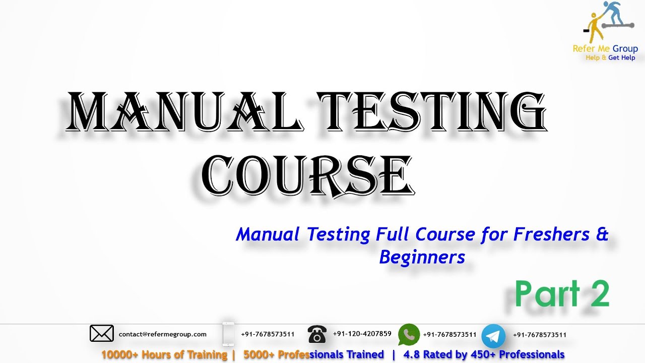 Manual Testing Course for Beginners & Freshers - Part 2 - YouTube