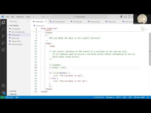 PHP and MySQL 20:  What is the isset() function?