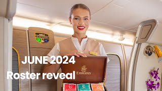 EMIRATES CABIN CREW ROSTER REVEAL JUNE 2024