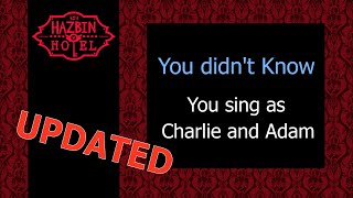 You didn't know - Karaoke - You sing Charlie and Adam - Updated